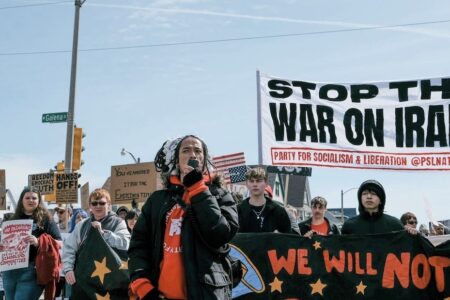 Anti War on Iran protest Milwauke NKD Protest in Wisconsin