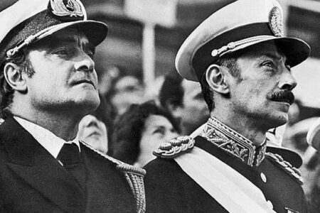Coup leaders Admiral Massera and General Videla. Coup leaders Admiral Massera and General Videla.