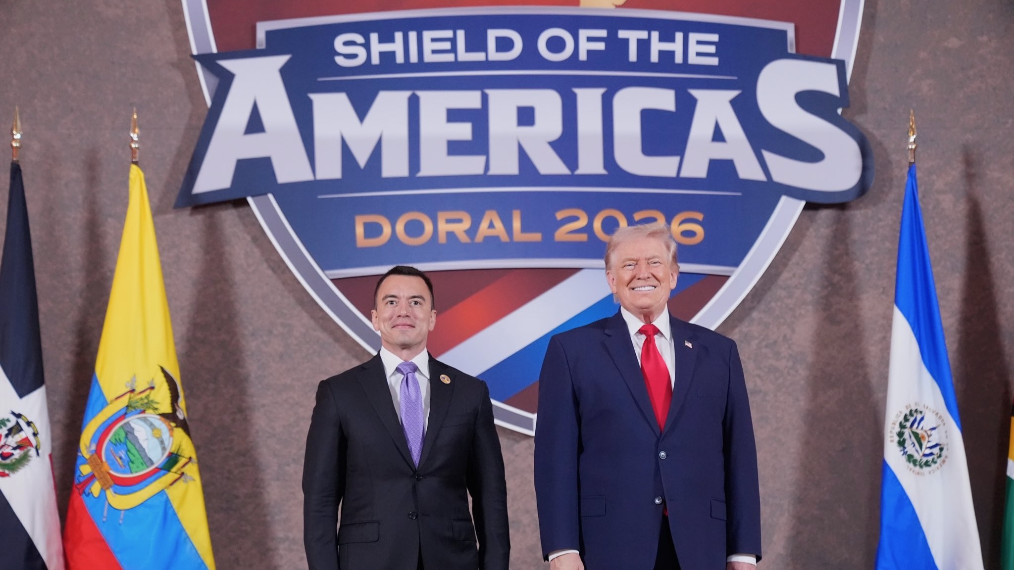 Ecuadorian President Daniel Noboa and US President Donald Trump