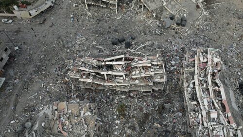 Gaza City destruction aerial