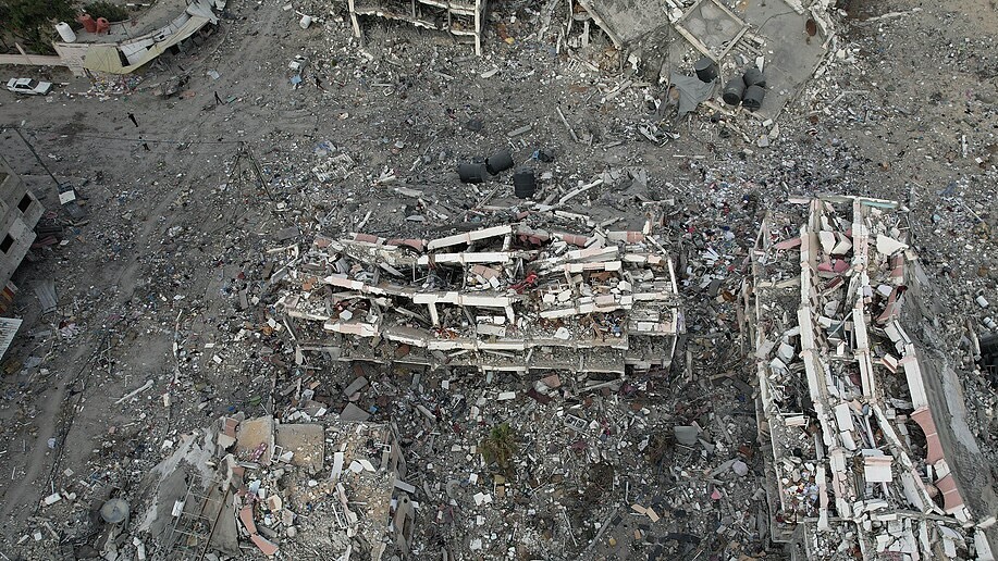 Gaza City destruction aerial
