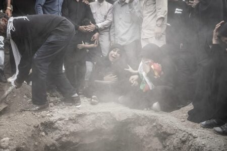 Iranian funeral 2 Funeral procession of the young Iranian student Mohammad Taha Jafari, who was killed in the Minab school massacre on February 28. His body took 30 days to recover. Photo: Tehran Times