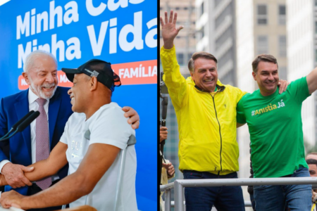 LUla Flavio brazilian elections Lula da Silva and Flávio Bolsonaro. Photos via X