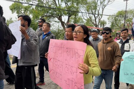 Nepali students march and raise posters against government ban on student groups Nepali students march and raise posters against government ban on student groups