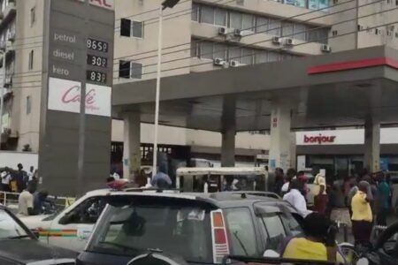 Some Nigerians are spending many hours queuing for petrol Lines at the gas pump in Nigeria