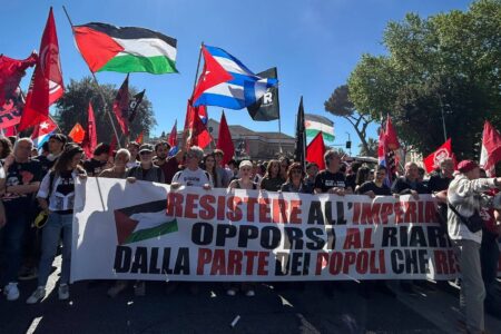 Pap Roma Liberazione 2026 Liberation Day demonstration in Rome. Source: Potere al Popolo Roma/Facebook