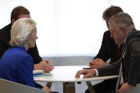 UvdL Fico European Commission President Ursula von der Leyen with Slovakian PM Robert Fico, discussing energy. Source: Ursula von der Leyen/X