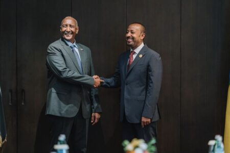Abiy Ahmed Burhan 2 Ethiopian Prime Minister Abiy Ahmed and leader of the Sudanese Armed Forces General Abdel Fattah al-Burhan in September 2024. Photo: Abiy Ahmed / X