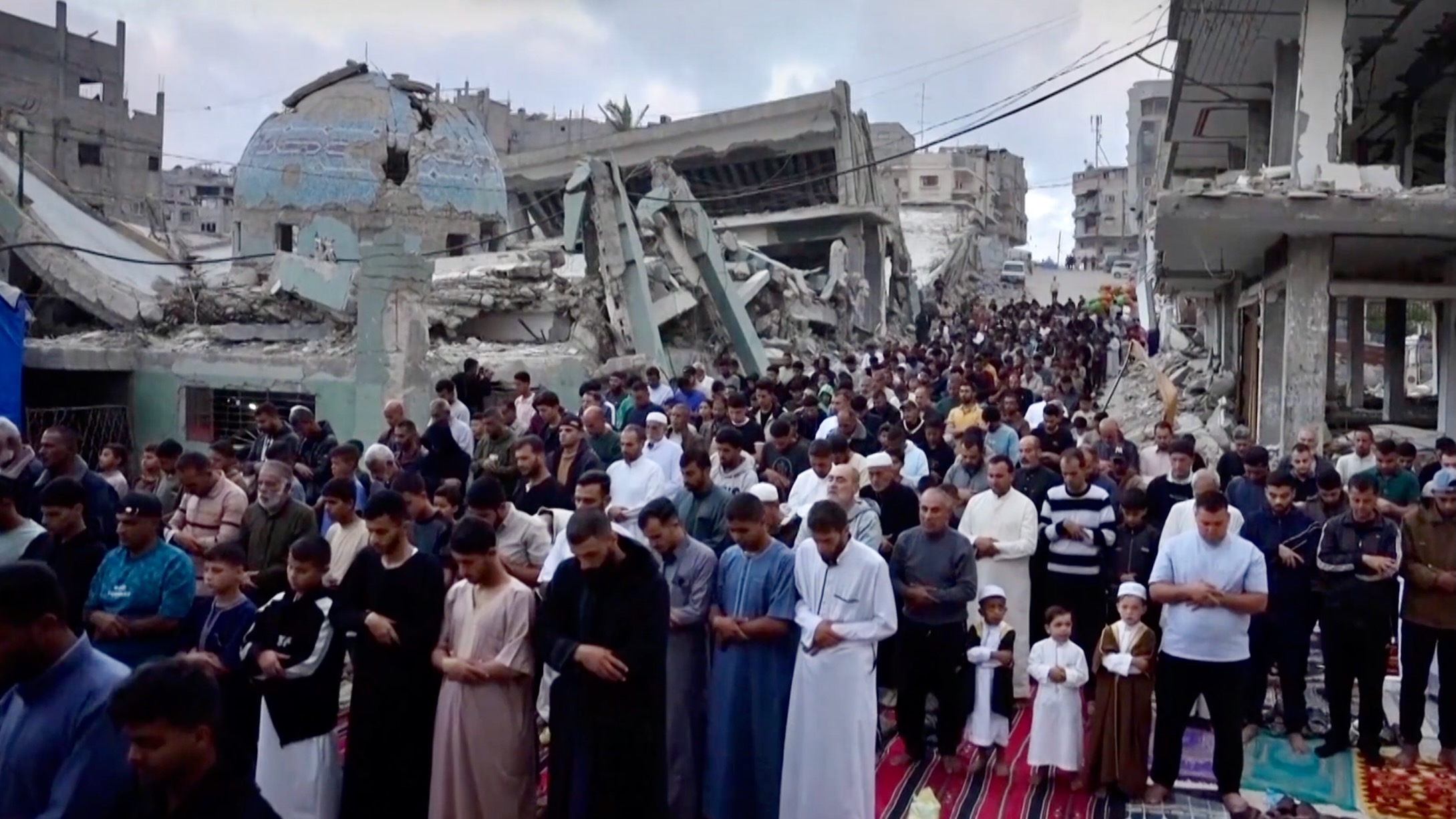 Eid al-Adha prayer in Gaza amidst the rubble