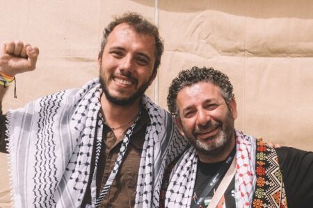 Global Sumud Flotilla Free Saif Thiago Thiago Ávila and Saif Abukeshek. Source: Global Sumud Flotilla