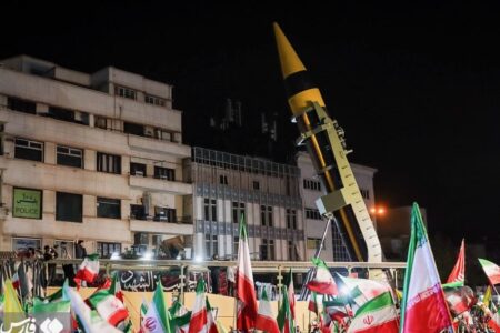 IRGC missile during mass rally Tehran (1) IRGC missile during mass rally Tehran (1)