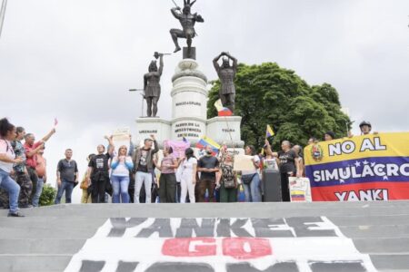 Venezuela drill US army protest Protests against US military drill in Venezuela