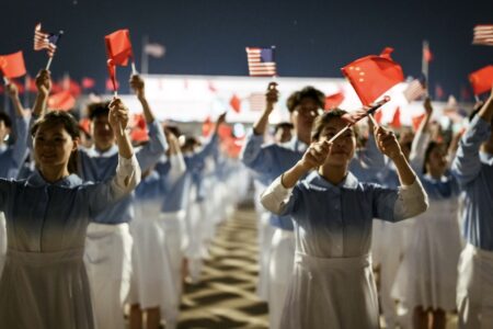 china us arrival Procession for the arrival of the US delegation in Beijing. Photo: POTUS / X