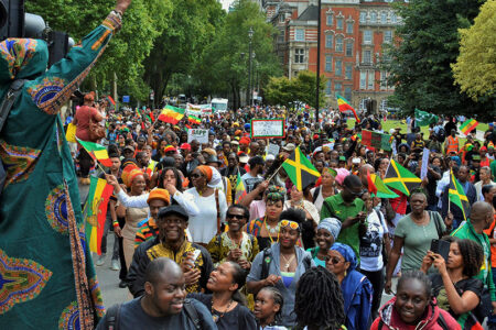 reparation-march-london (1) People of the African diaspora in London wave flags of their countries and march for reparations